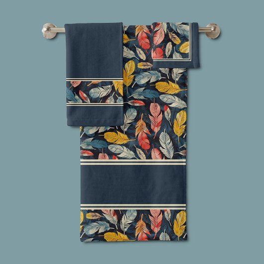 Boho Feathered Quiet Mind Badhandtuch Set