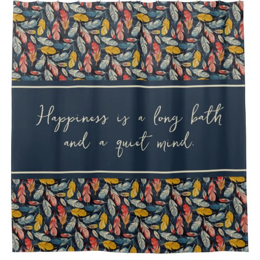 Boho Feathered Quiet Mind Dusche Vorhang (Vorderseite)