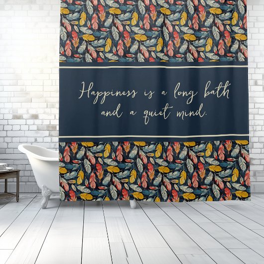 Boho Feathered Quiet Mind Dusche Vorhang