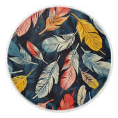 Boho Feathered Whimsy Keramikknauf (Vorderseite)