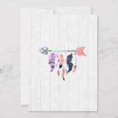 Boho Feathers & Arrow Baby Shower Einladung (Rückseite)