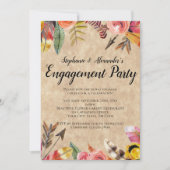 Boho Feathers Arrows Blume Rustikale Hochzeit Einladung (Vorderseite)