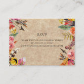 Boho Feathers Arrows Blume Rustikale Hochzeit Visitenkarte (Vorderseite)