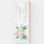 Boho Feathers Arrows Girl Baby Shower Banners Banner (Vertikal)