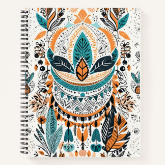 Boho Feathers Book Cover Design - Stilvoll & künst Notizblock