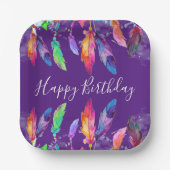 Boho feathers Brust Pappteller (Vorderseite)