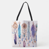 Boho Feathers Design Tote Bag Tasche (Vorderseite)