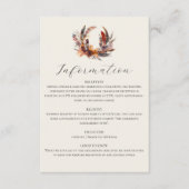 Boho Feathers Fall Wreath Calligrafy Wedding Begleitkarte (Vorderseite)