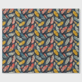 Boho Feathers Geschenkpapier (Flach)