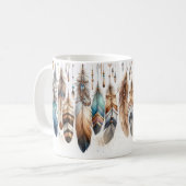 Boho Feathers Keramik Tasse (Vorderseite Links)