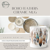 Boho Feathers Keramik Tasse