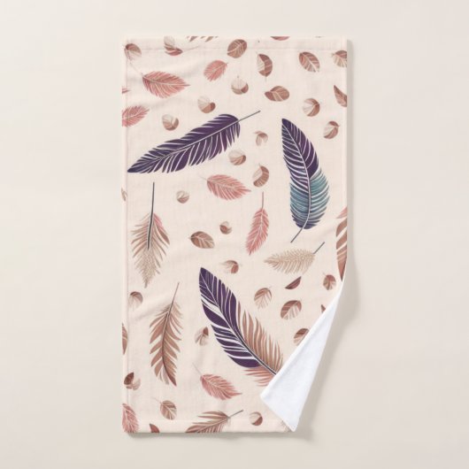 Boho, Feathers, modern, Chic, Nuetral, Tan Badhandtuch Set (Handtuch)