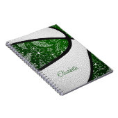 Boho feathers paistisch grün weißer Basketball Notizblock (Rechte Seite)