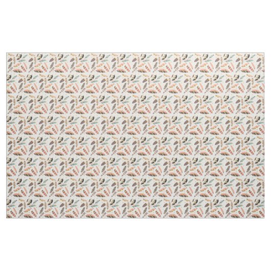 Boho Feathers Pattern auf Weiß Stoff (Yard (91,4 cm))