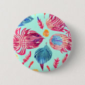 Boho Feathers Pattern Button (Vorderseite)