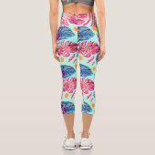 Boho Feathers Pattern Capri Leggings (Rückseite)