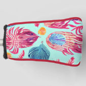 Boho Feathers Pattern Golf Headcover (Vorderseite)