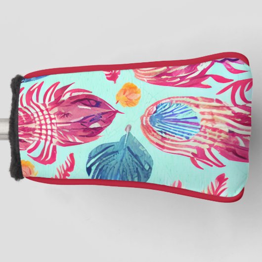 Boho Feathers Pattern Golf Headcover (Vorderseite)