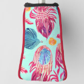 Boho Feathers Pattern Golf Headcover (Rotieren 90)