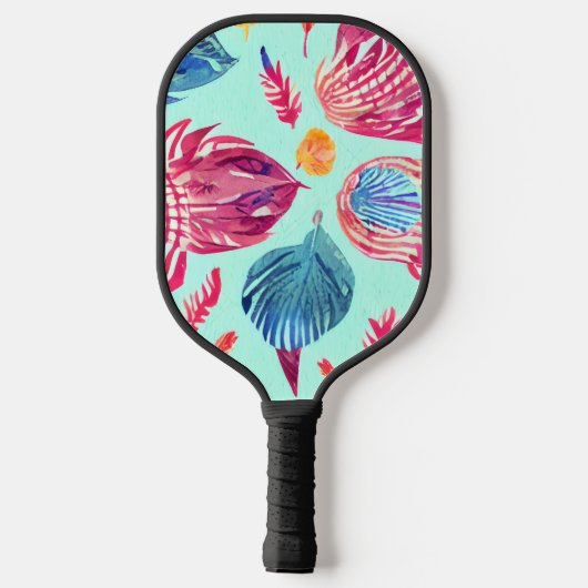 Boho Feathers Pattern Pickleball Schläger (Rückseite)