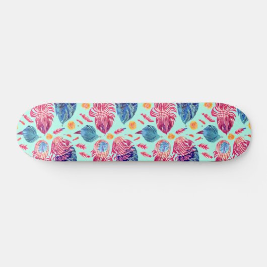 Boho Feathers Pattern Skateboard (Horizontal)