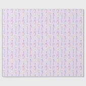 Boho feathers Perlen lila Aquarellkunst wickeln Geschenkpapier (Flach)