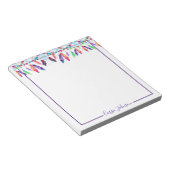 Boho feathers personalisiert Notizblock (angewinkelt)