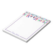 Boho feathers personalisiert Notizblock (Rotiert)