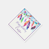 Boho feathers personalisierte Servietten (Ecke)