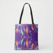 Boho feathers personalisierte Tasche (Vorderseite)