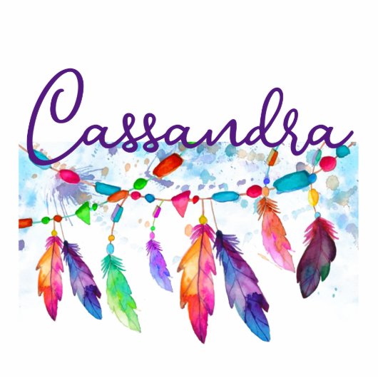 Boho feathers personalisierten Magneten Fotoskulptur Magnet (Vorne)