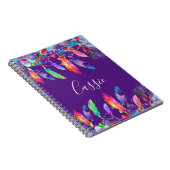 Boho feathers personalisiertes Notebook Notizblock (Rechte Seite)