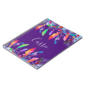 Boho feathers personalisiertes Notebook Notizblock (Linke Seite)