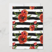 Boho Feathers Poppy Floral Fall Babydusche Einladung (Rückseite)