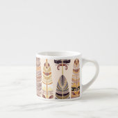 Boho Feathers: Stamm-nahtloses Muster Espressotasse (Rechts)