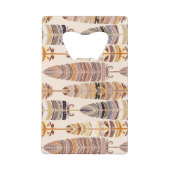Boho Feathers: Stamm-nahtloses Muster Geldbeutel Flaschenöffner (Rückseite)