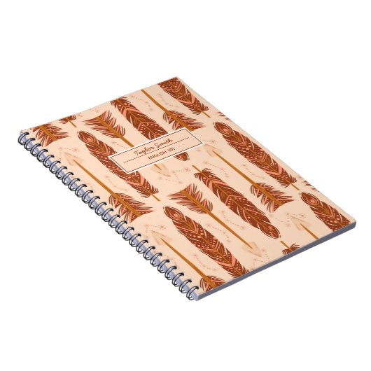 Boho Feathers Stammesname und -fach Notizblock (Rechte Seite)