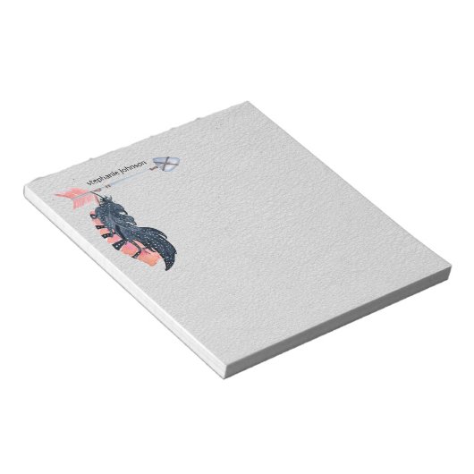 Boho Feathers und Arrow Personalisiert Notizblock (angewinkelt)