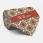 Boho Feathers und Blume Gemustert Krawatte (Gerollt)