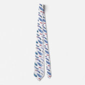 Boho Feathers Watercolor Pattern Krawatte (Vorderseite)