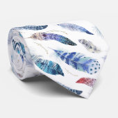 Boho Feathers Watercolor Pattern Krawatte (Gerollt)