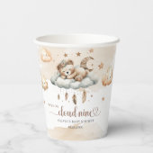 Boho feathers watercolor terracotta cload neun pappbecher (Rückseite)