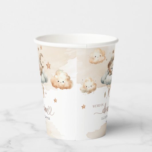 Boho feathers watercolor terracotta cload neun pappbecher (Rechts)