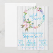 Boho Feathers Wreath Bridal Dusche Einladung (Vorne/Hinten)