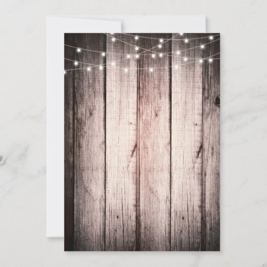 Boho Feathers Wreath & String Lights Brautparty Einladung (Rückseite)