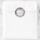 Boho Feathers Wreath & String Lights Brautparty Runder Aufkleber (Tasche)