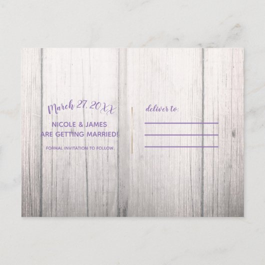 Boho Feathers Wreath & String Lights Save the Date Ankündigungspostkarte (Rückseite)