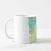 Boho Feder-Aquarell-Grün und Blau Kaffeetasse (Links)