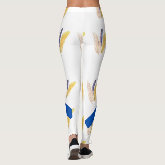 Boho-Feder-Muster Leggings (Rückseite)