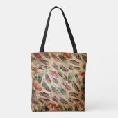 Boho-Feder-Muster mit Strapazen Tasche (Rückseite)